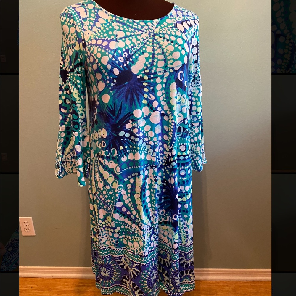 Lilly Pulitzer Ophelia dress in blue print, M, EUC